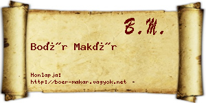 Boér Makár névjegykártya